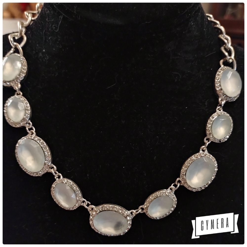 Vintage 18" Green Faceted-Stone Necklace.